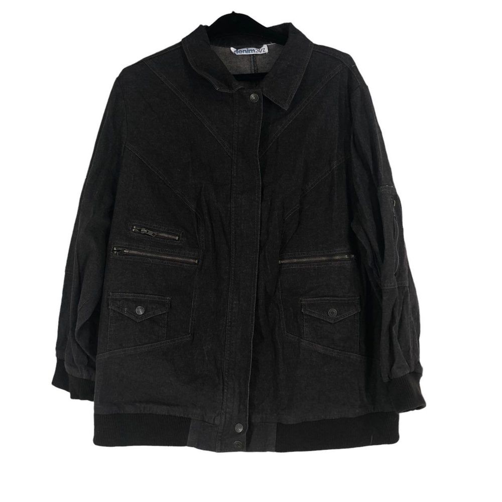 Big & Tall Mens Brown Denim 24/7 Jacket w/Ribbed Cuffs/Waist, Zippered Pockets